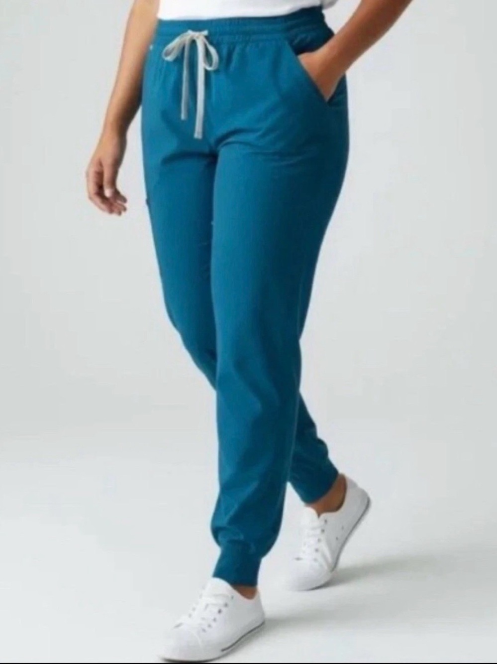 Figs Zamora Hi Waisted Scrub Joggers - Pacific - Small Petite